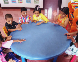 Children playing with clay