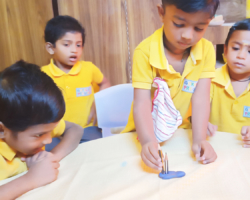 Children playing with clay
